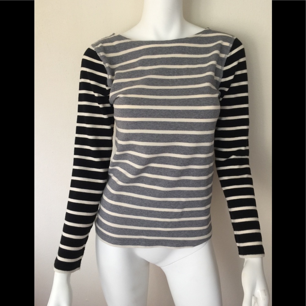 NWT JCrew cotton LS striped top